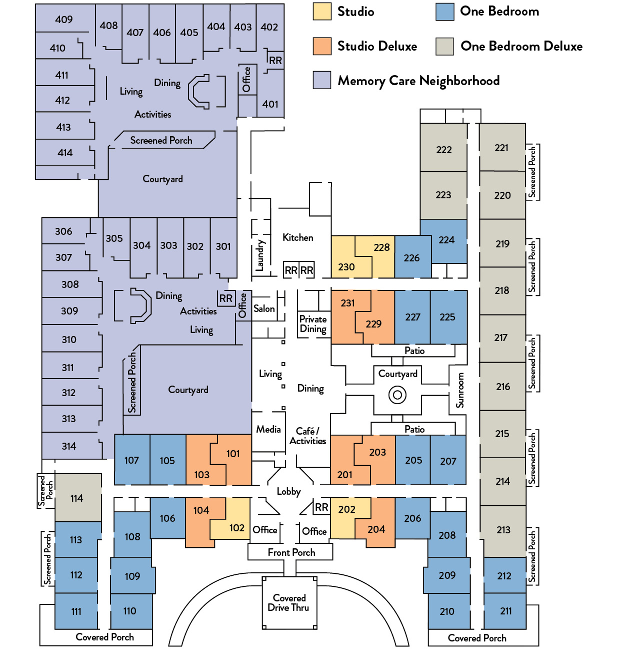 Floor Plans Assisted Living Community Apartment Types