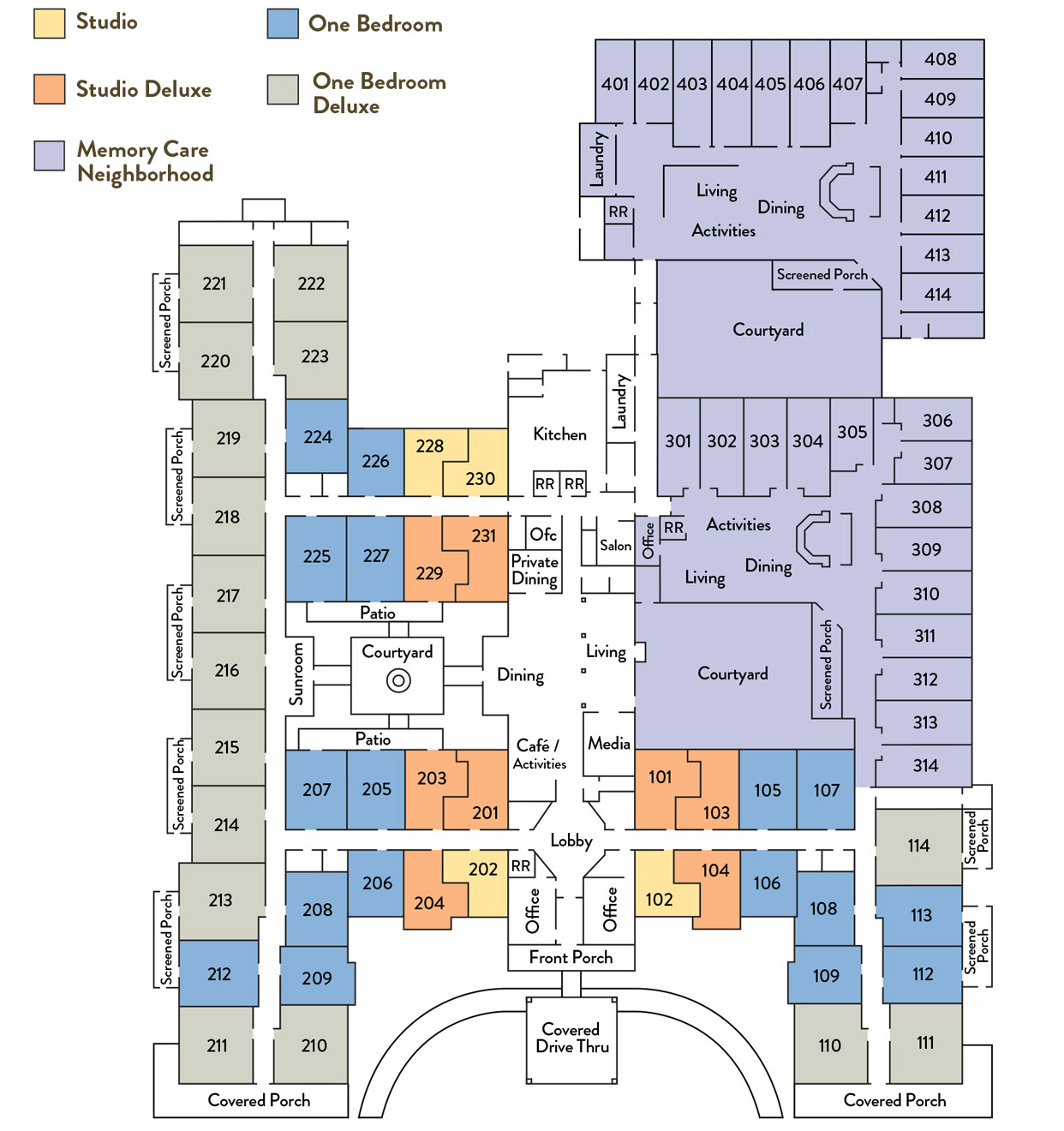 Assisted Living Community Floor Plan