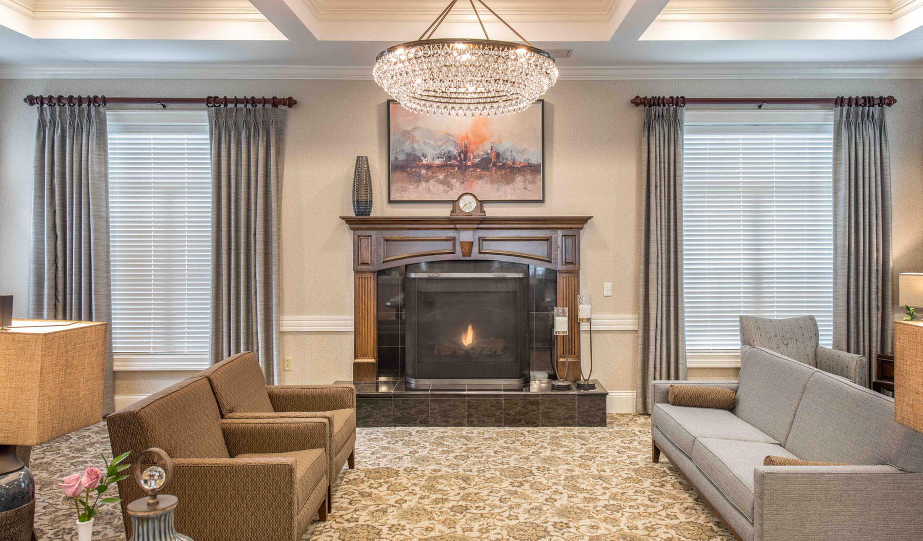 Benton-House-Olathe-fireplace Senior Citizen Apartments in Olathe