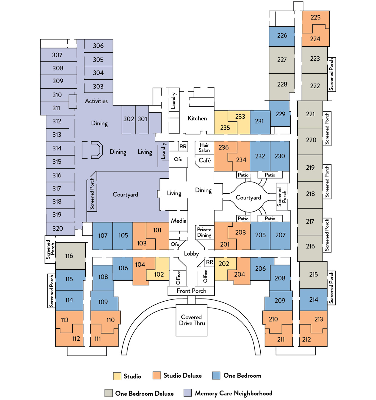 Assisted Living Community Floor Plan Overview