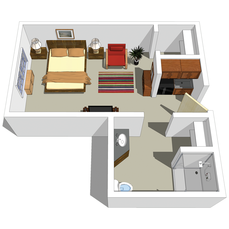 Senior Living Studio Apartment Unit